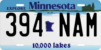 MN license plate 394NAM