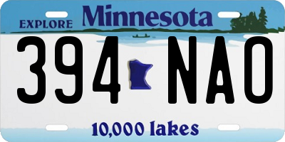 MN license plate 394NAO