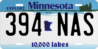 MN license plate 394NAS