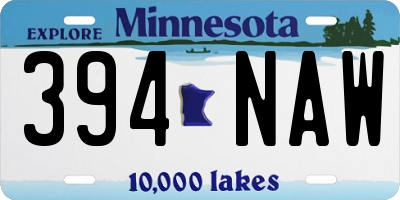 MN license plate 394NAW