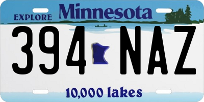 MN license plate 394NAZ