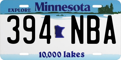MN license plate 394NBA