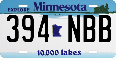 MN license plate 394NBB