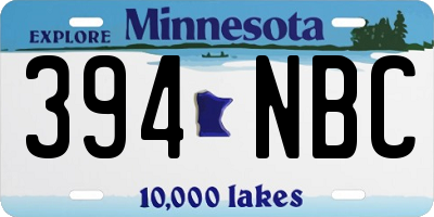 MN license plate 394NBC