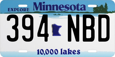 MN license plate 394NBD