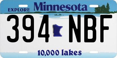 MN license plate 394NBF