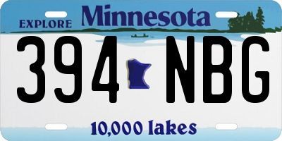 MN license plate 394NBG