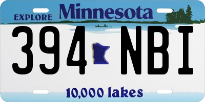 MN license plate 394NBI