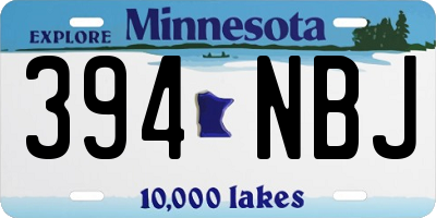MN license plate 394NBJ