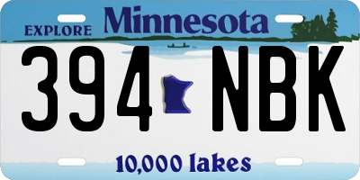MN license plate 394NBK