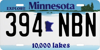 MN license plate 394NBN