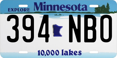 MN license plate 394NBO