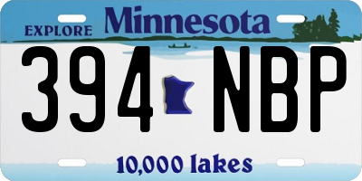 MN license plate 394NBP