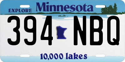 MN license plate 394NBQ