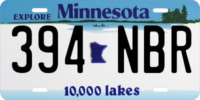 MN license plate 394NBR