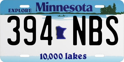 MN license plate 394NBS