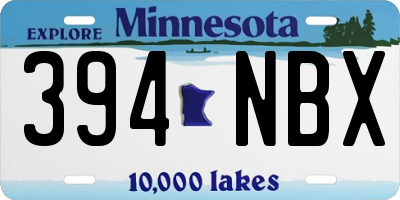 MN license plate 394NBX