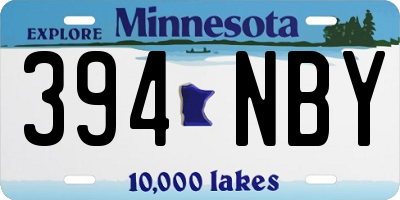 MN license plate 394NBY