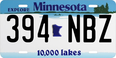 MN license plate 394NBZ
