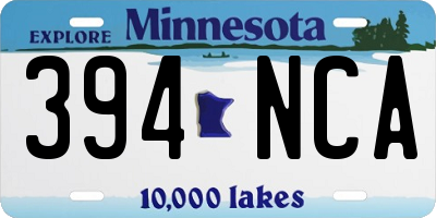 MN license plate 394NCA