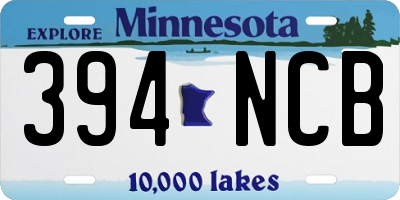 MN license plate 394NCB