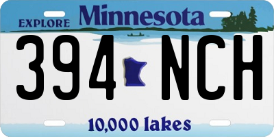 MN license plate 394NCH