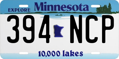 MN license plate 394NCP