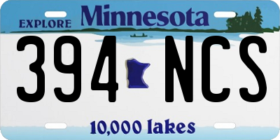 MN license plate 394NCS