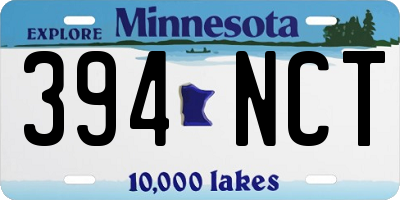 MN license plate 394NCT