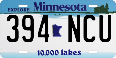 MN license plate 394NCU