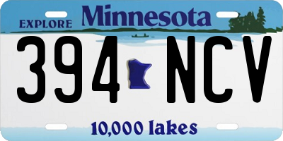 MN license plate 394NCV