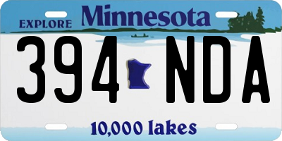 MN license plate 394NDA