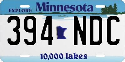 MN license plate 394NDC