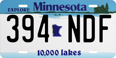 MN license plate 394NDF