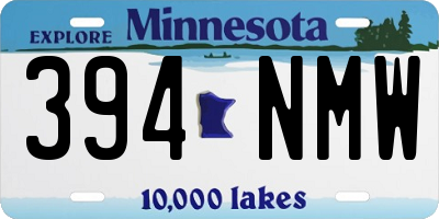 MN license plate 394NMW