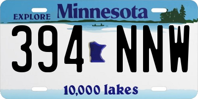 MN license plate 394NNW
