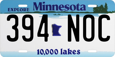 MN license plate 394NOC