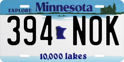 MN license plate 394NOK