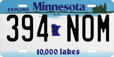 MN license plate 394NOM