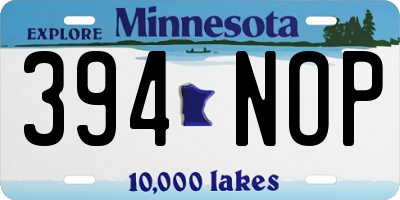 MN license plate 394NOP