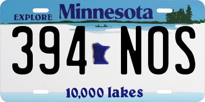 MN license plate 394NOS