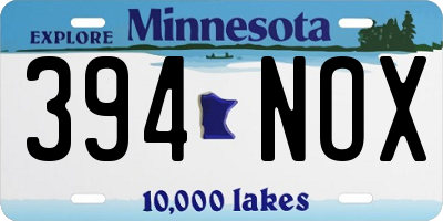 MN license plate 394NOX