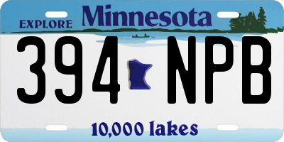 MN license plate 394NPB