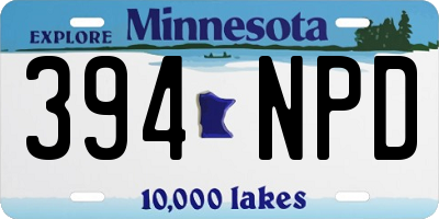 MN license plate 394NPD