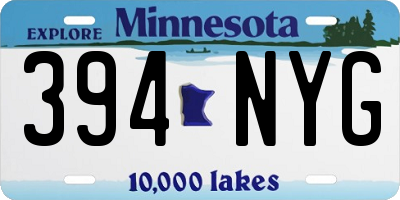 MN license plate 394NYG