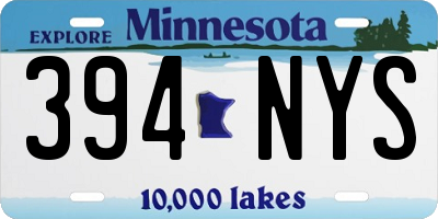 MN license plate 394NYS