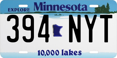 MN license plate 394NYT