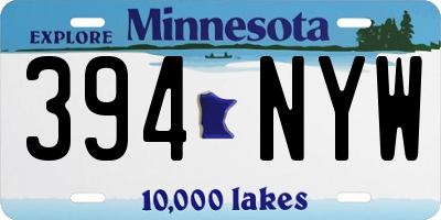 MN license plate 394NYW