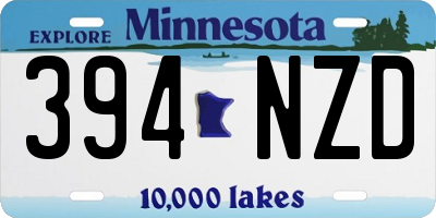 MN license plate 394NZD