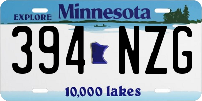 MN license plate 394NZG